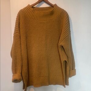 Aerie Warm Mustard Yellow Crew Neck Sweater